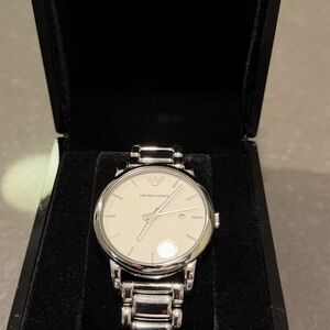 Emporio Armani Classic Silver and White Men's Watch